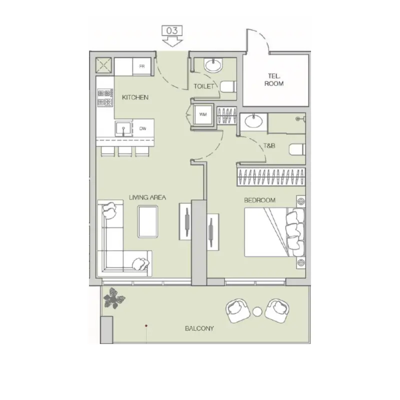 1 bedroom Apartments -  The Fifth