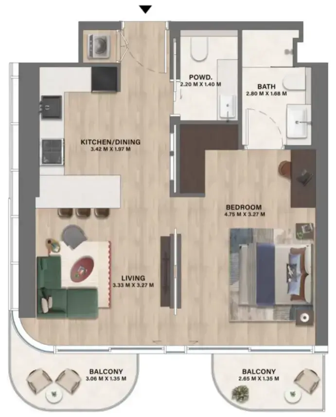 1 Bedroom apartments - Velos Residence