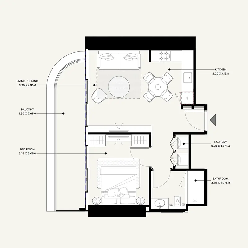 1 bedroom Apartments -  Azizi Milan