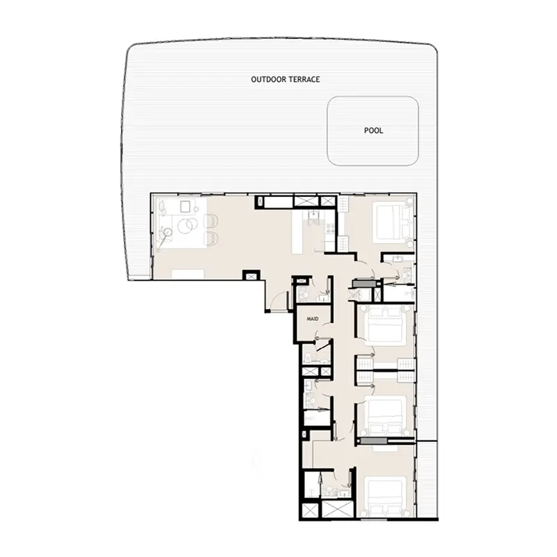 4 bedroom + pool Penthouse -  Azizi David