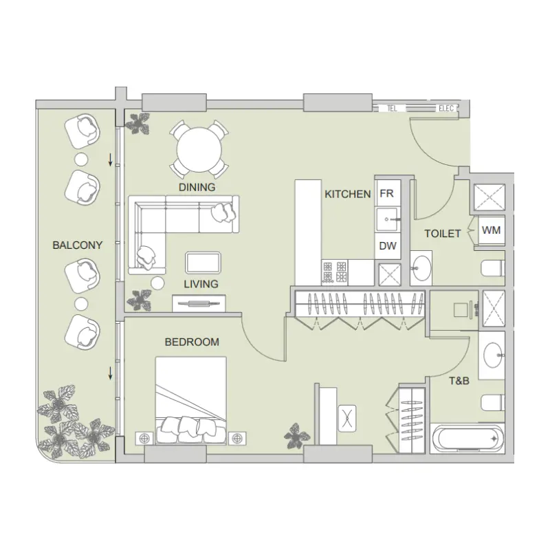 1 bedroom