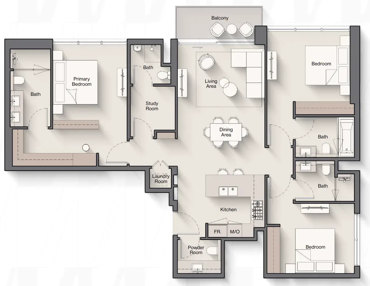 3 Bedrooms apartments - Windsor House 2