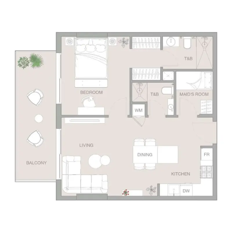 1,5 bedroom