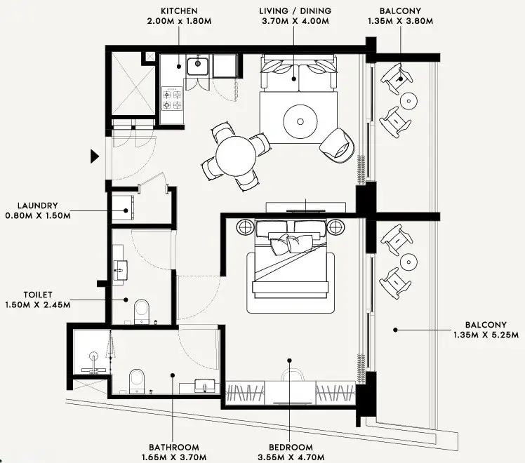 1 Bedroom apartments - Azizi Arian
