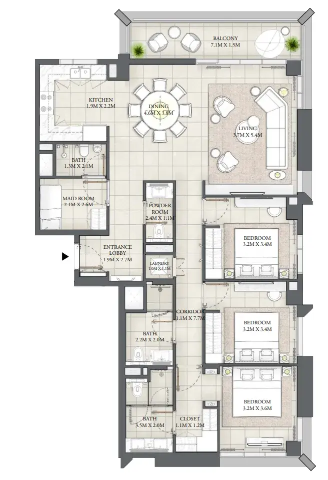 3 Bedrooms apartments - Savanna