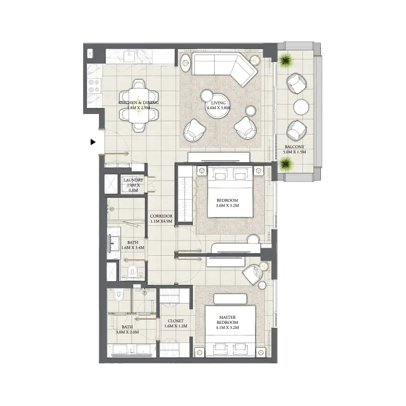 2 bedroom