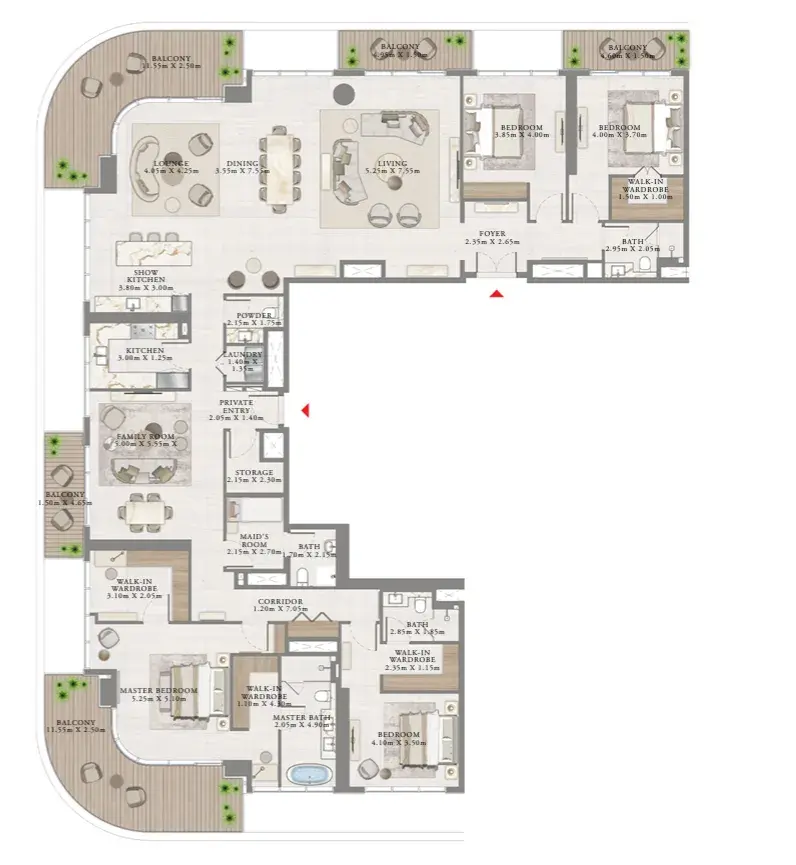 4 Bedrooms penthouse - Seapoint
