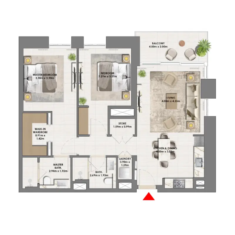2 bedroom
