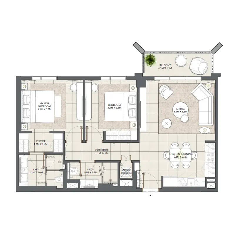 2 bedroom