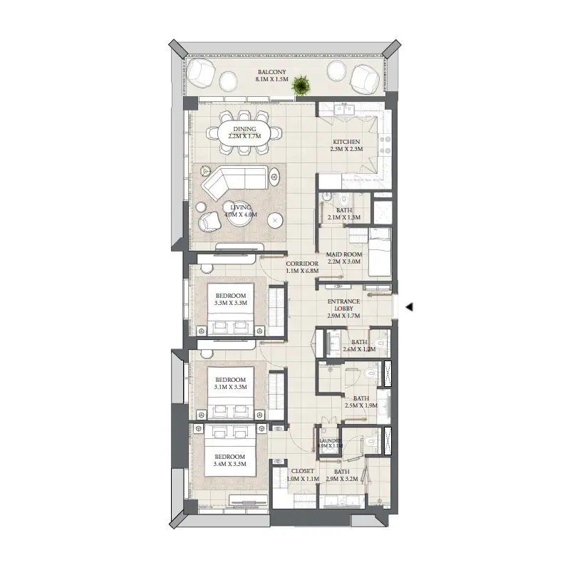 3 bedroom