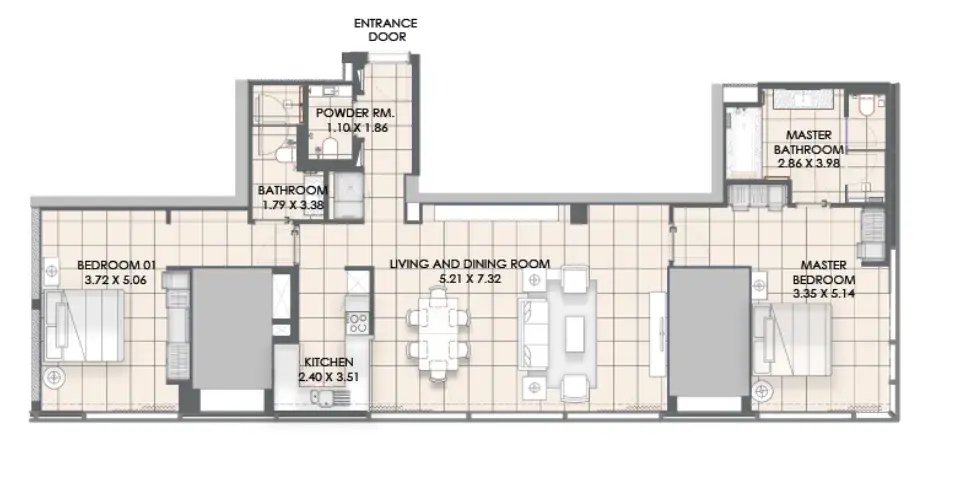 2 Bedrooms apartments - Vida Dubai Marina