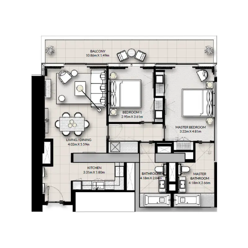 2 bedroom