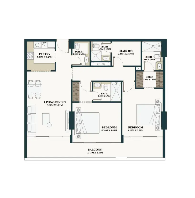 2.5 bedrooms apartments - Belle Vie