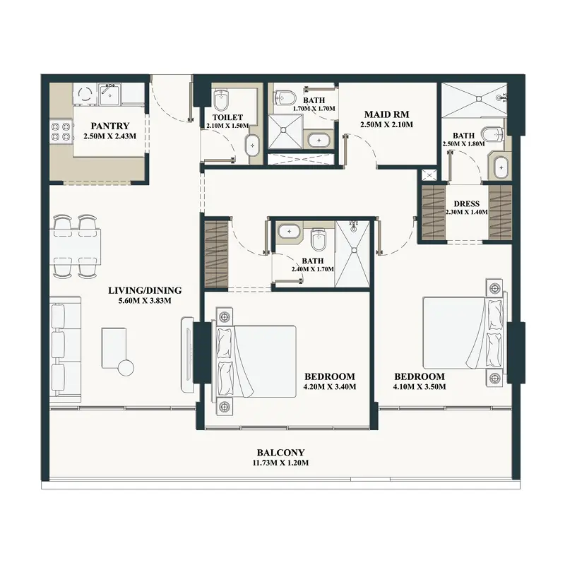 2,5 bedroom Apartments -  Belle Vie