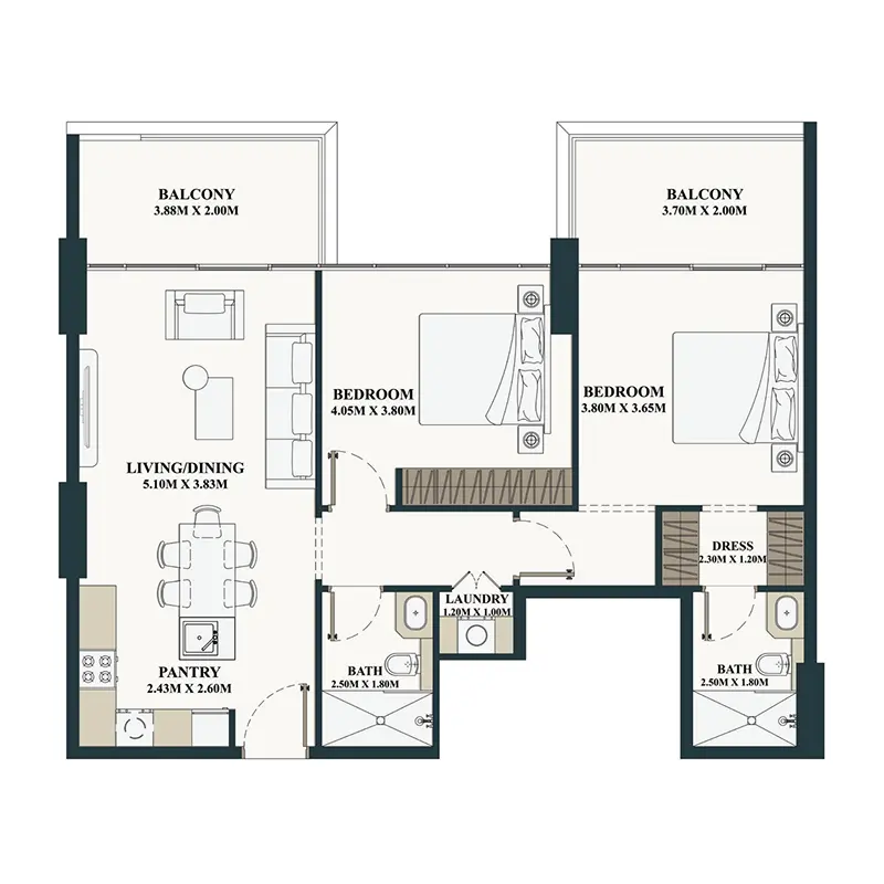 2 bedroom Apartments -  Belle Vie