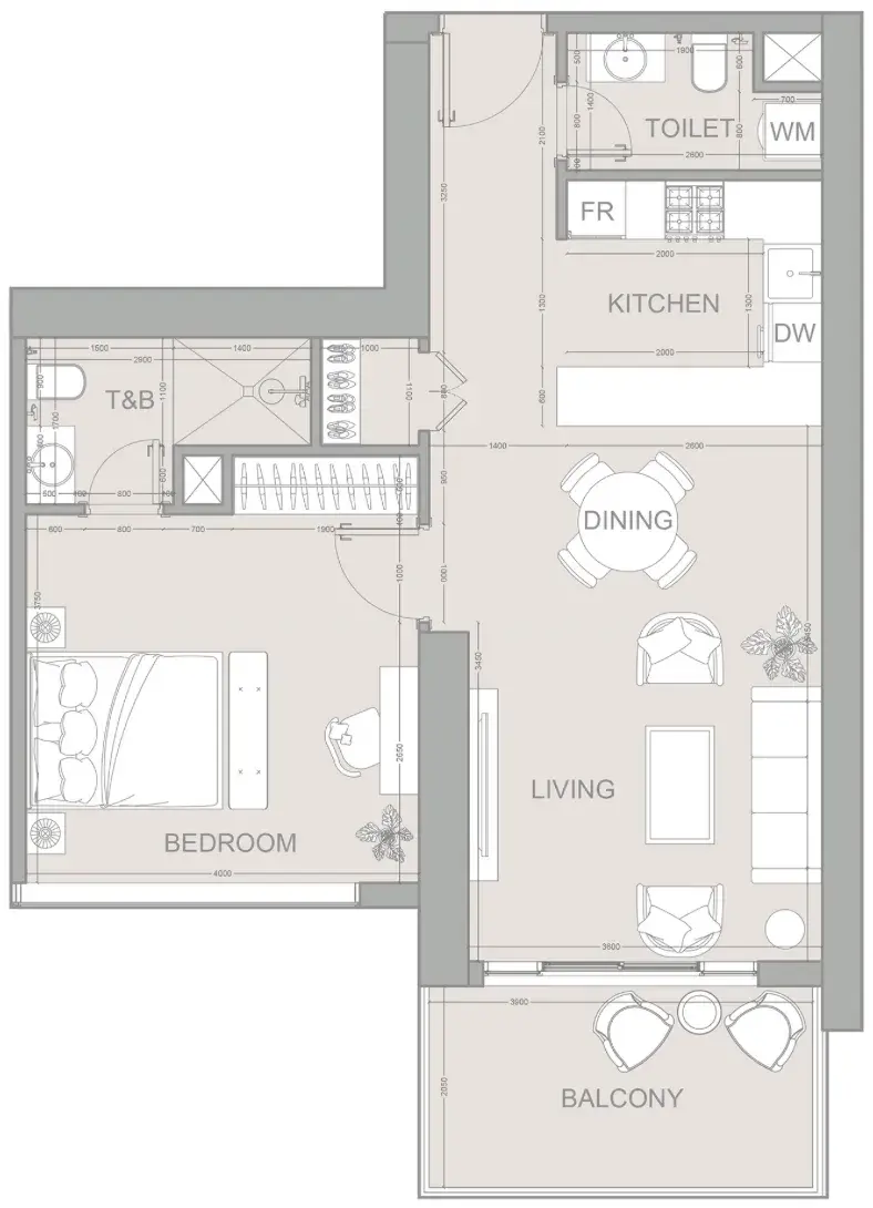 1 Bedroom apartments - AUREL1A Residence