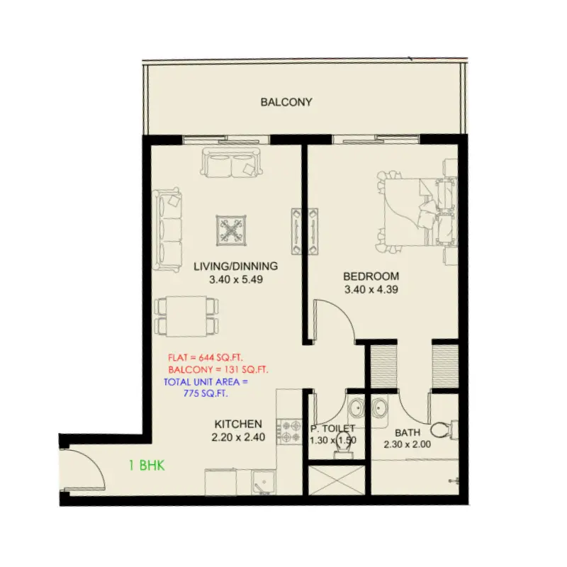 1 bedroom