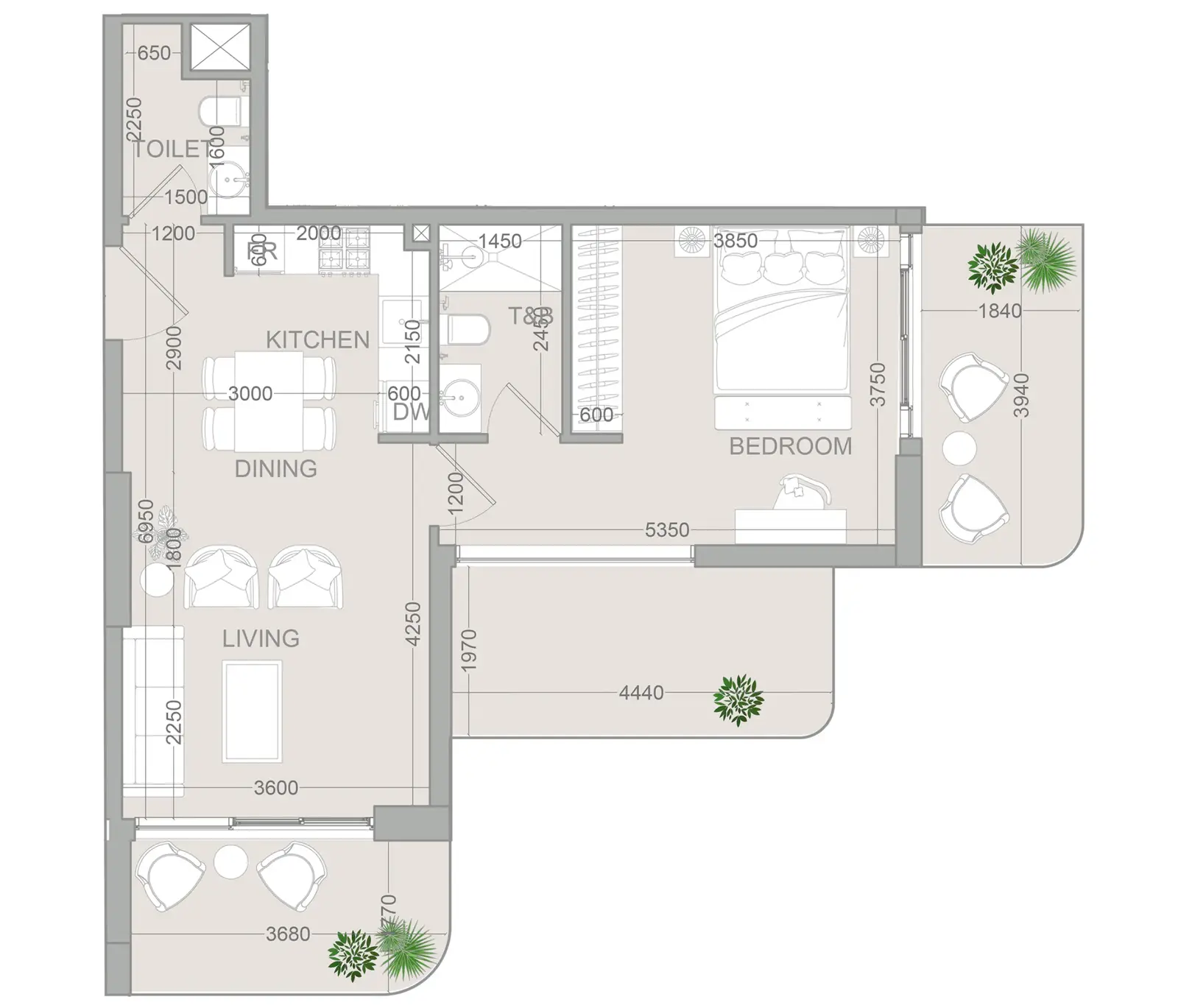 1 Bedroom apartments - TETR1S Tower
