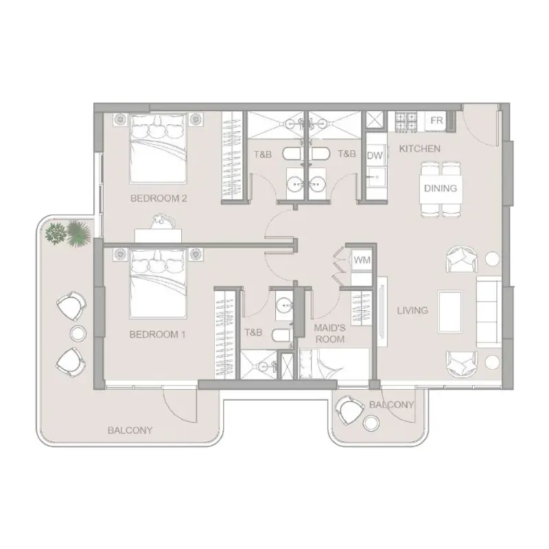 2,5 bedroom Apartments -  TETR1S Tower