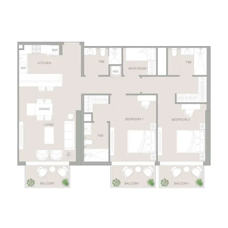 2 Bedrooms apartments - 1WOOD Residence 2