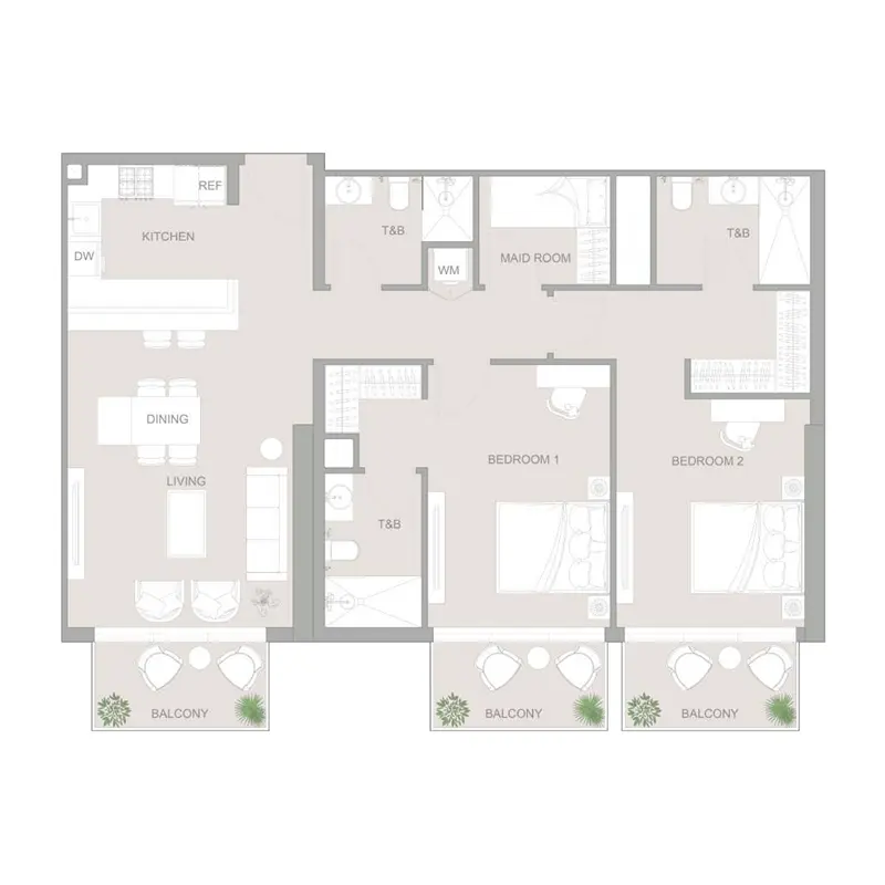 2,5 bedroom Apartments -  1WOOD Residence 2
