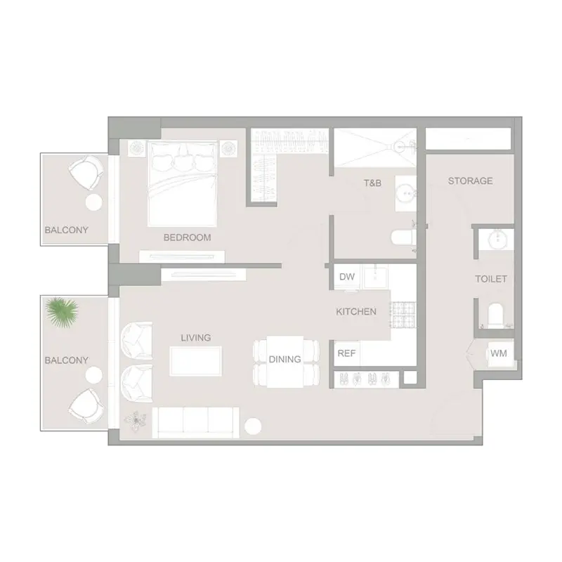1 bedroom Apartments -  1WOOD Residence 2