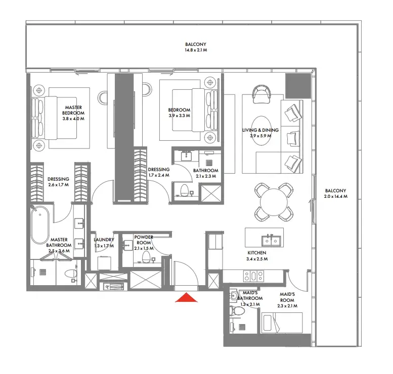 2 Bedrooms apartments - W The Residences by Arada