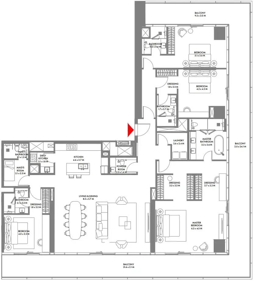4 Bedrooms apartments - W The Residences by Arada