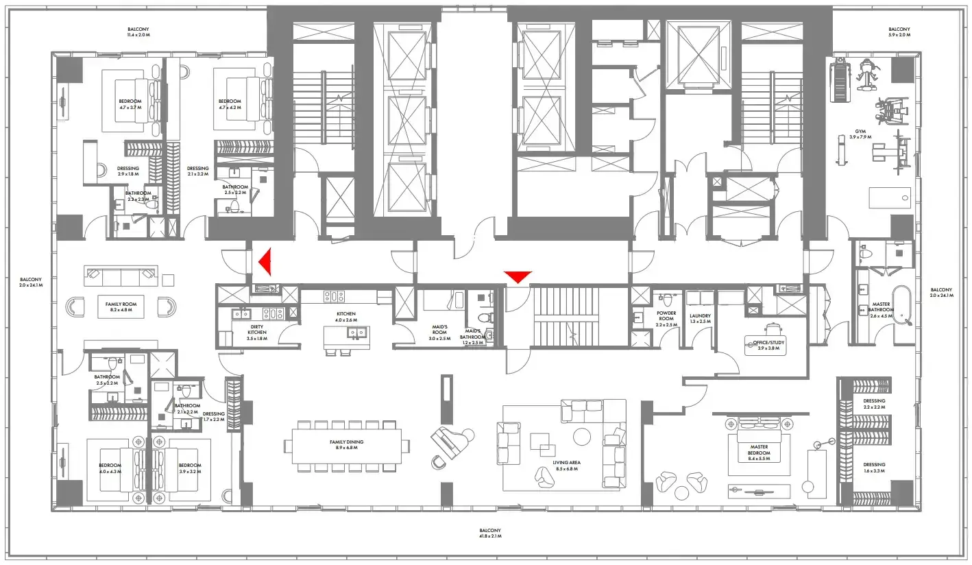 5 Bedrooms apartments - W The Residences by Arada