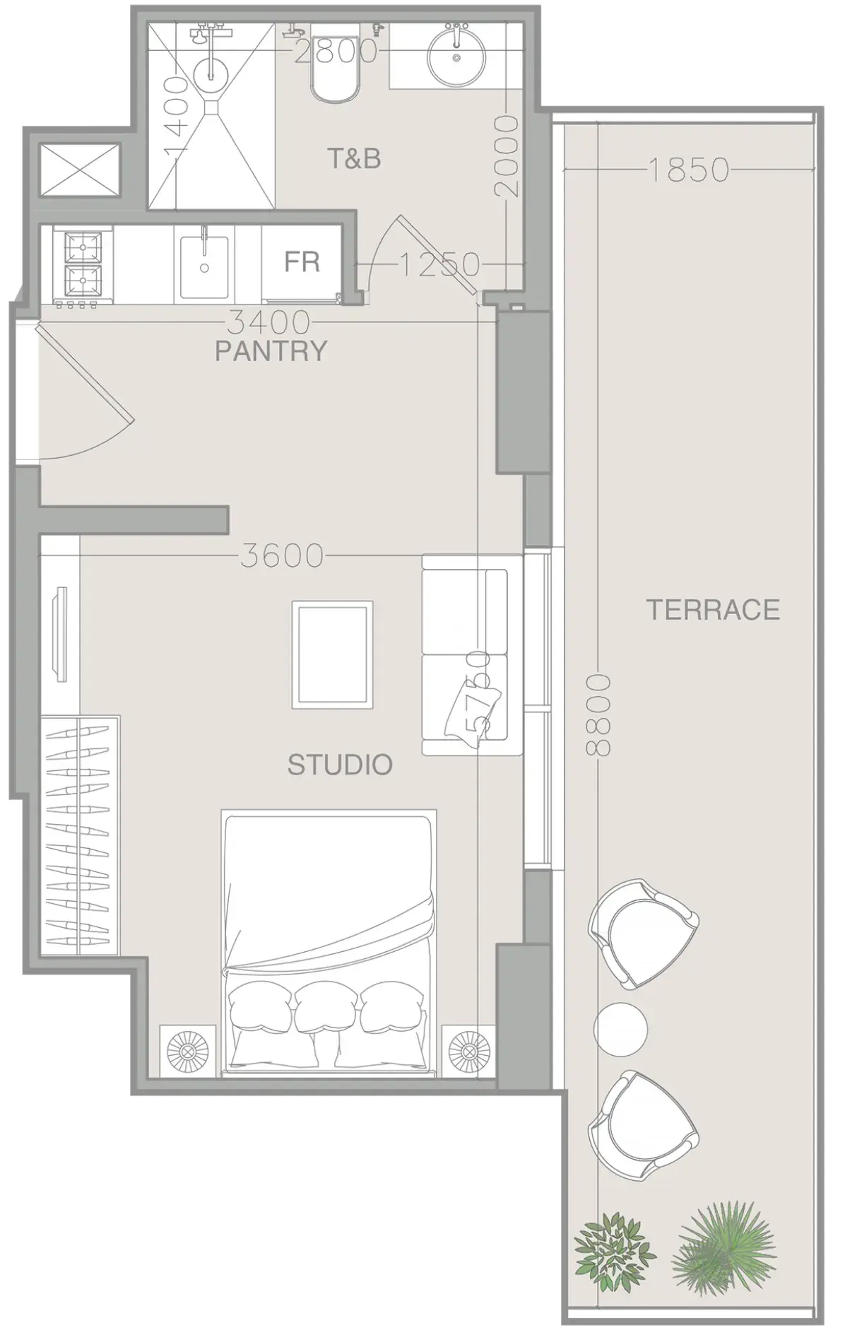Studio apartments - ELAR1S Axis