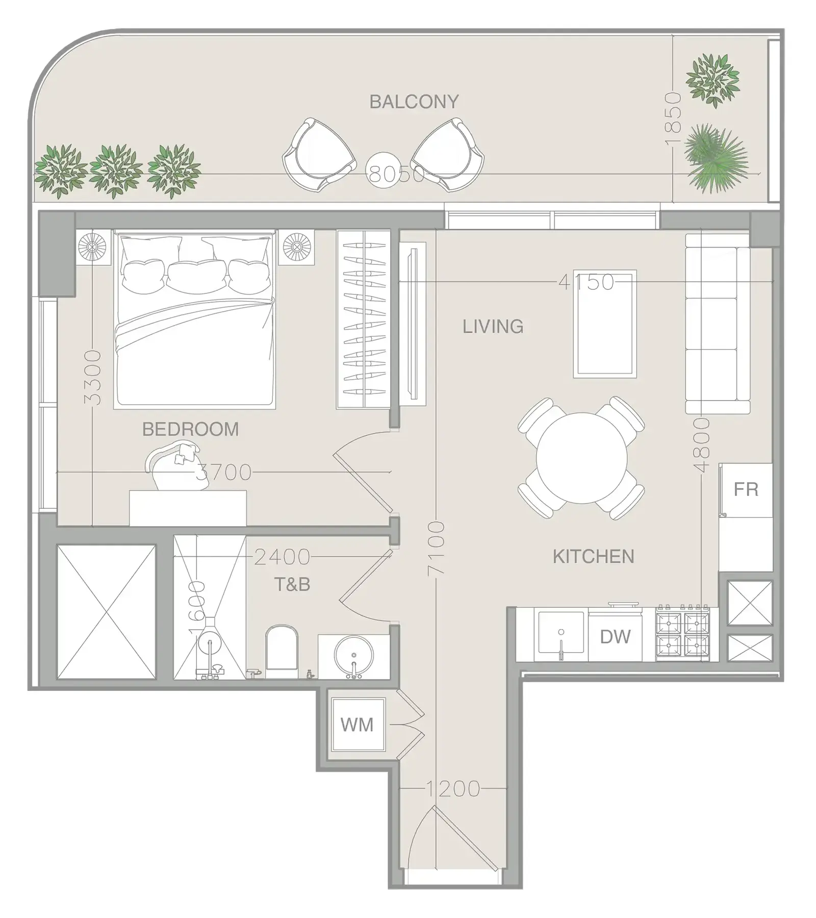 1 Bedroom apartments - ELAR1S Axis