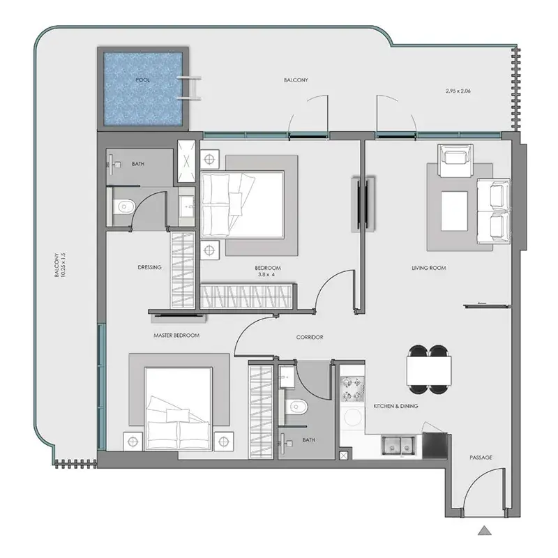 2 Bedrooms apartments - Samana Imperial Garden