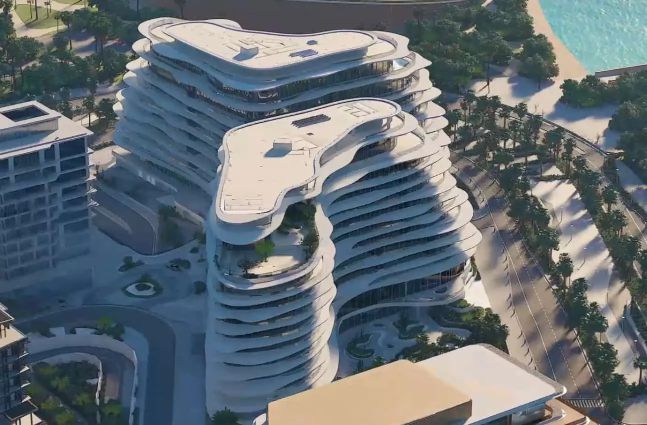 Zenith bExterior architectural view of the upcoming Baccarat Residences by Aldar, featuring luxury façade design overlooking the Zayed National Museum and Louvre Abu Dhabi.uilding Exterior upcoming Baccarat Residences by Aldar (1).jpg