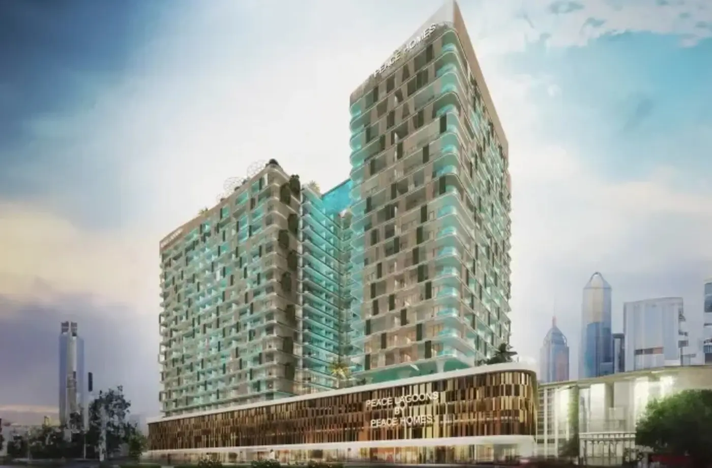Peace Lagoons in Dubai Land Residence by Peace Homes Development - Exterior Image 3