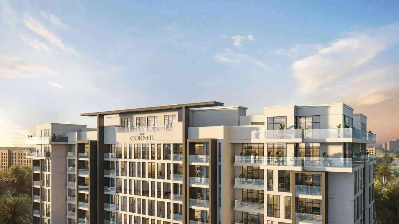 The Corner in Dubai Land Residence by Arabian Gulf Developer - Exterior Image 3