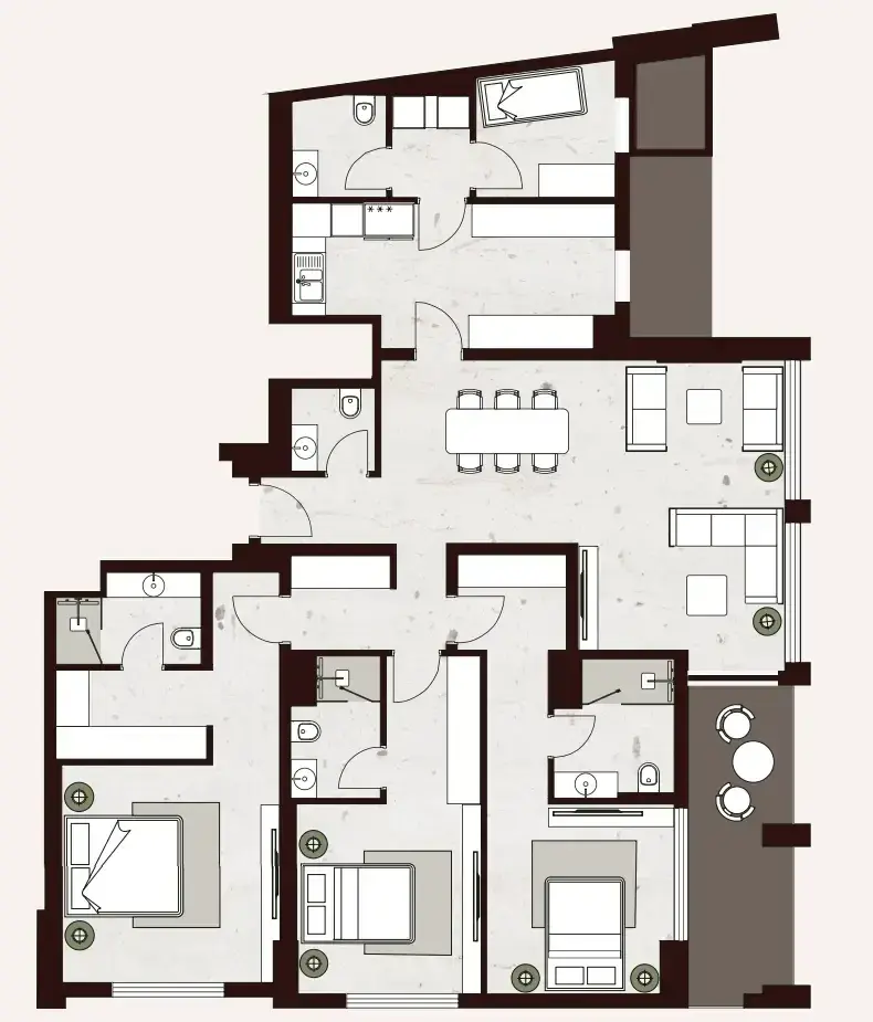 3 Bedrooms apartments - Aria Heights