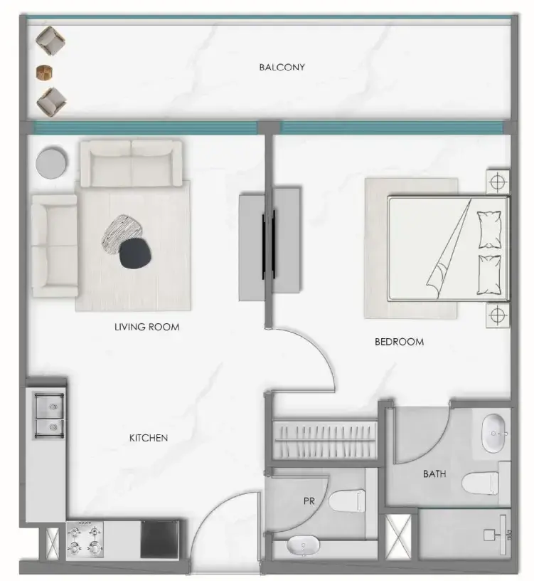 1 Bedroom apartments - Samana Hills South