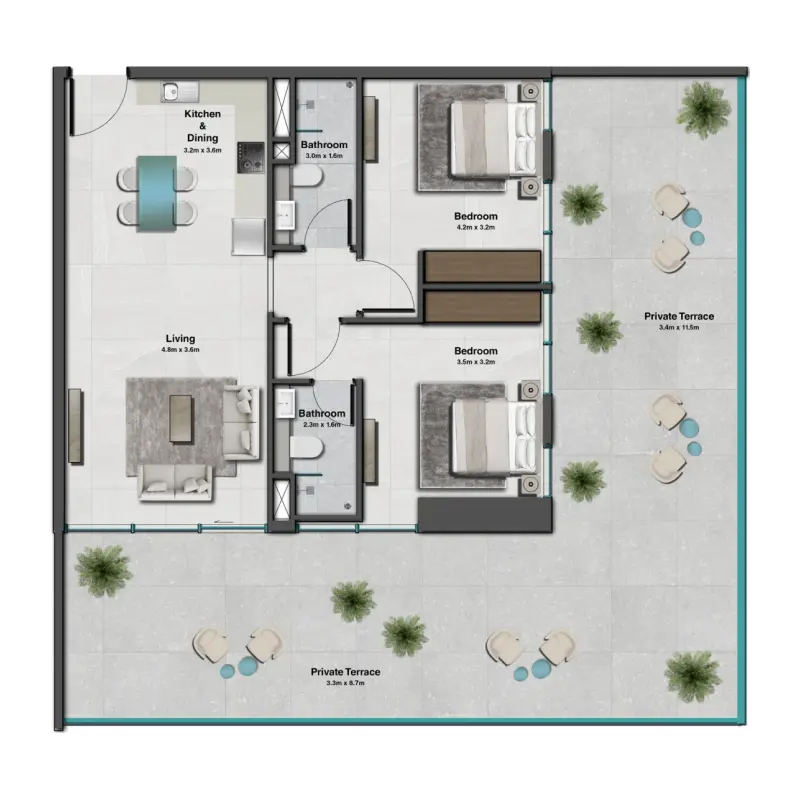 2 bedroom