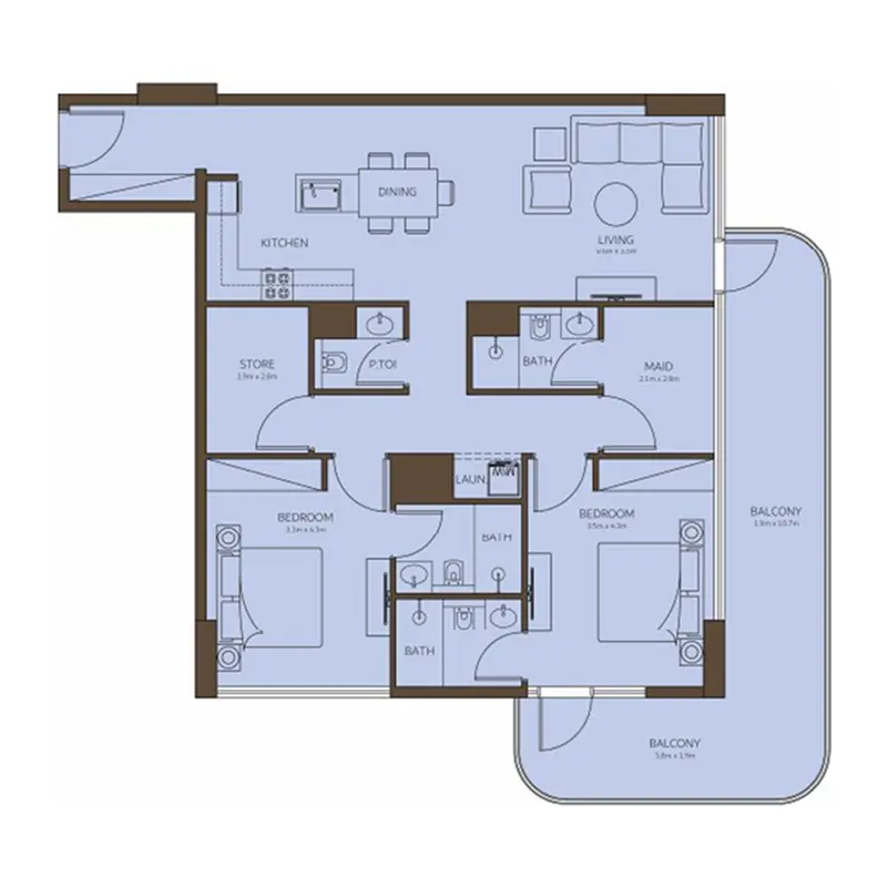 2 bedroom Apartments -  Coral Isle Residences