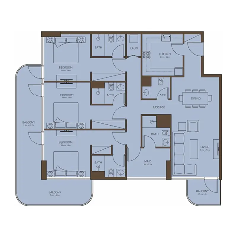3 bedroom Apartments -  Coral Isle Residences