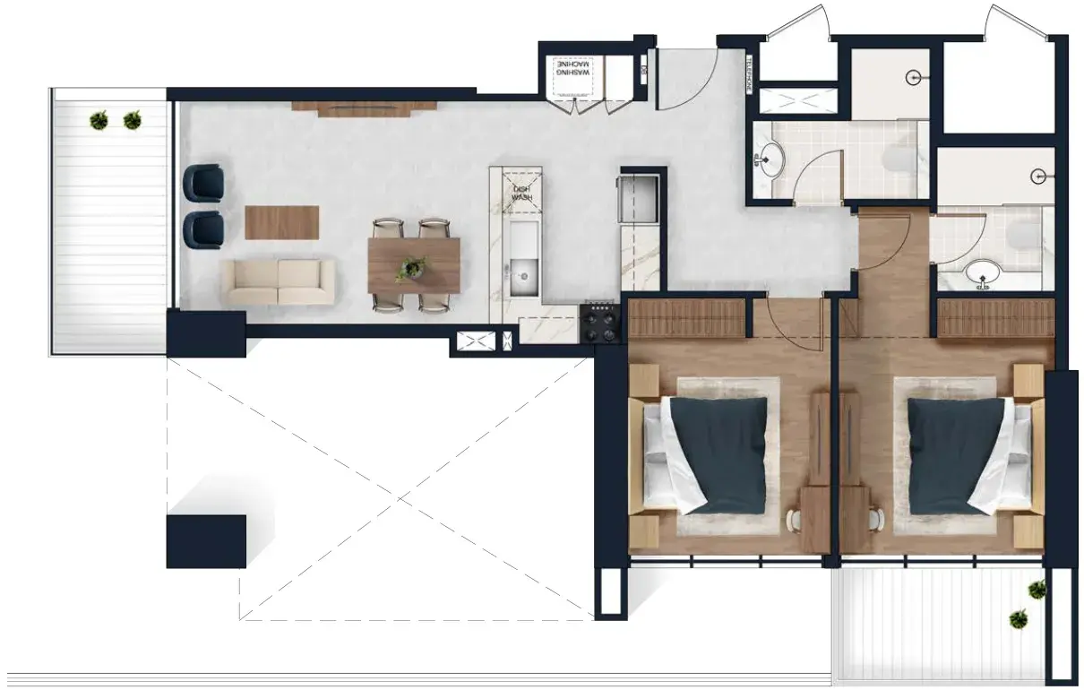 2 Bedrooms apartments - Alfal Residence