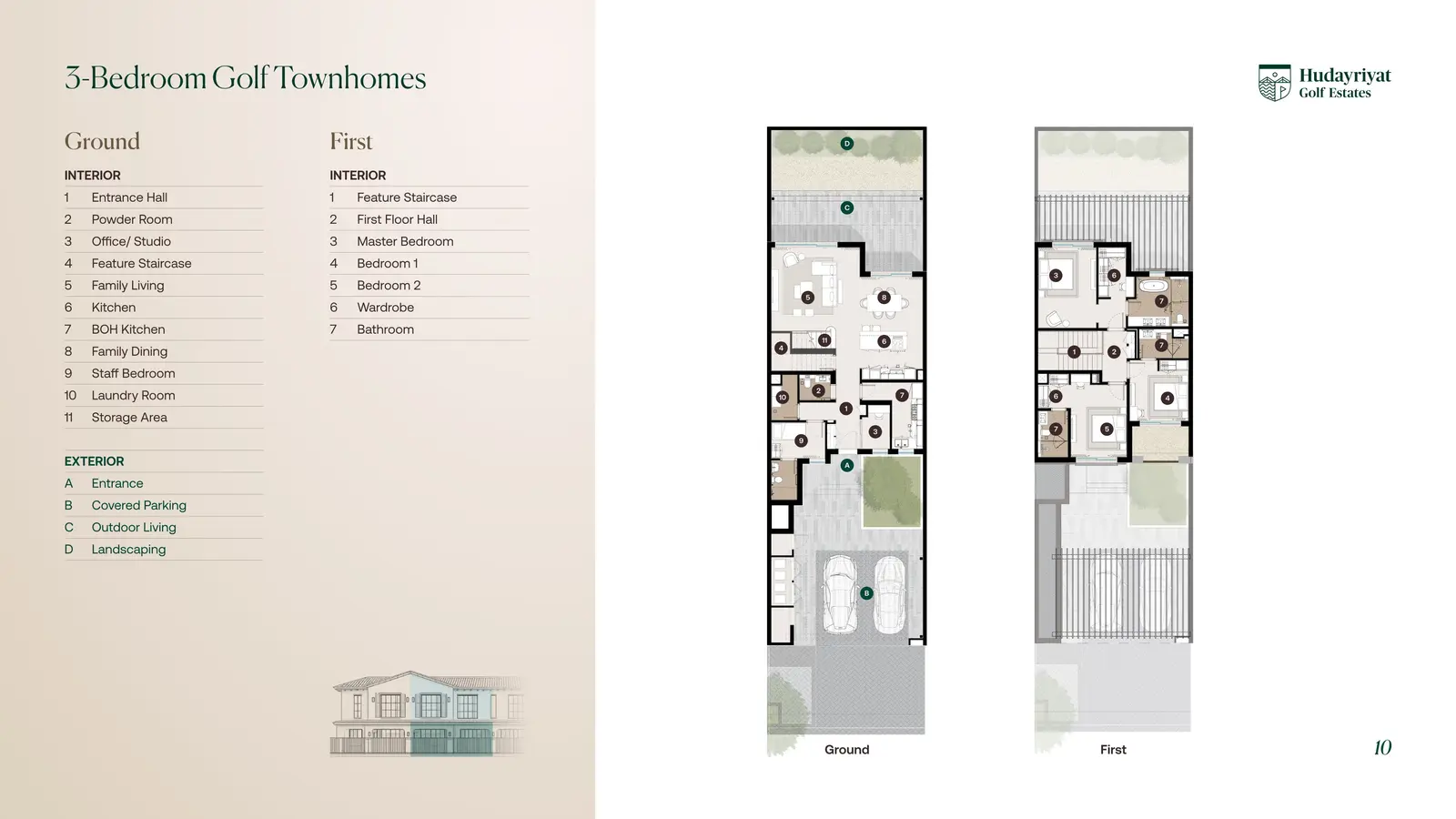 3 Bedroom Golf Townhomes floor plan