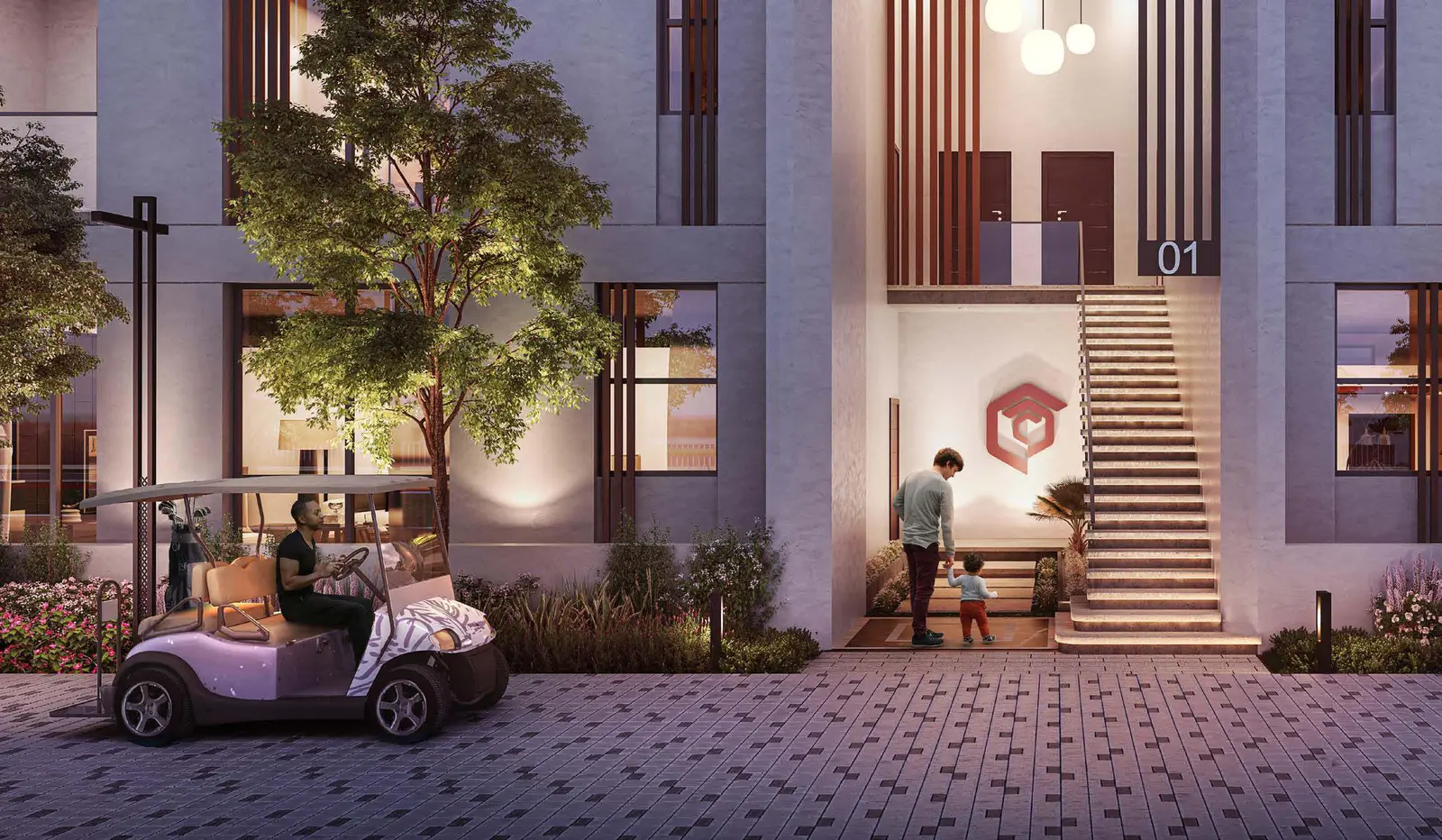Stylish condo exterior at The Sustainable City Yas Island featuring modern design within Abu Dhabi’s sustainable property market..jpg