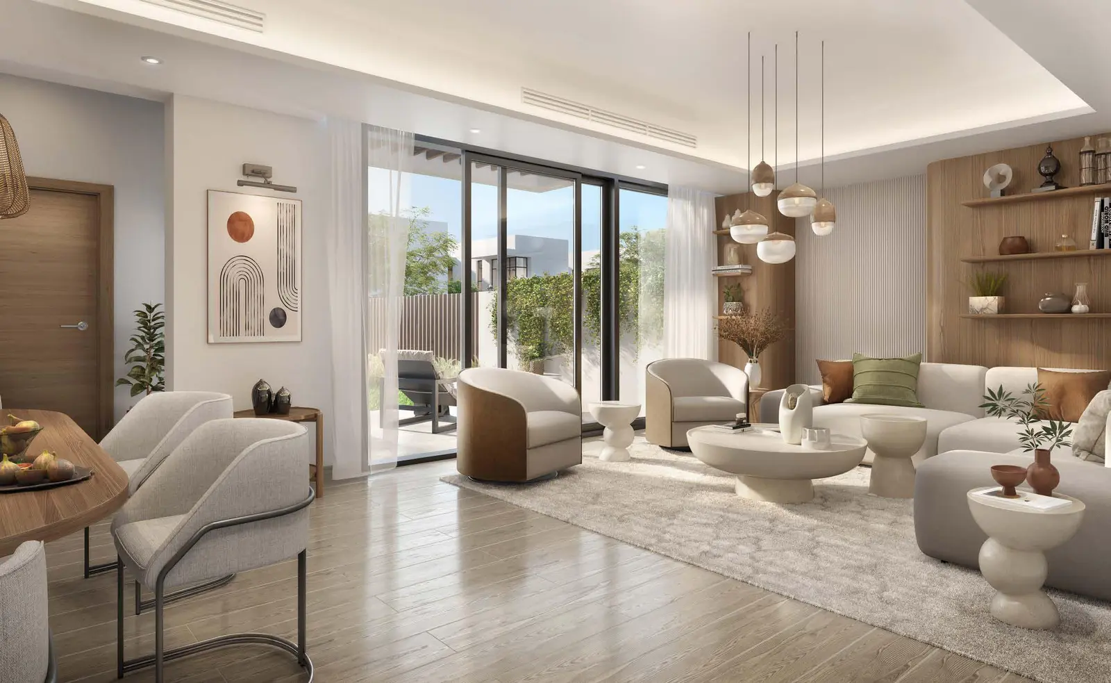 Minimalist interior design at The Sustainable City Yas Island offering clean, modern spaces in Abu Dhabi real estate.jpg