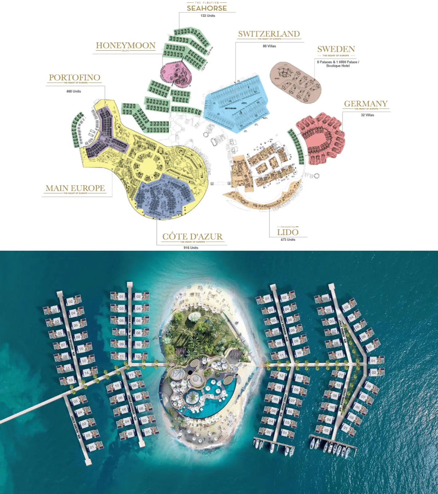 The Heart of Europe - Honeymoon Island and The Floating Seahorse master plan