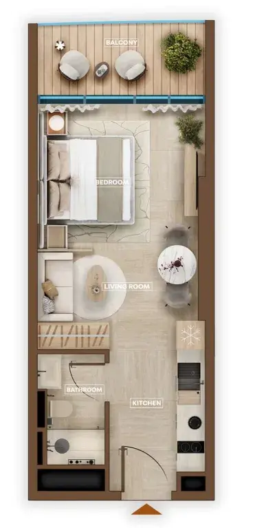 Studio apartments - Sky Hills Astra