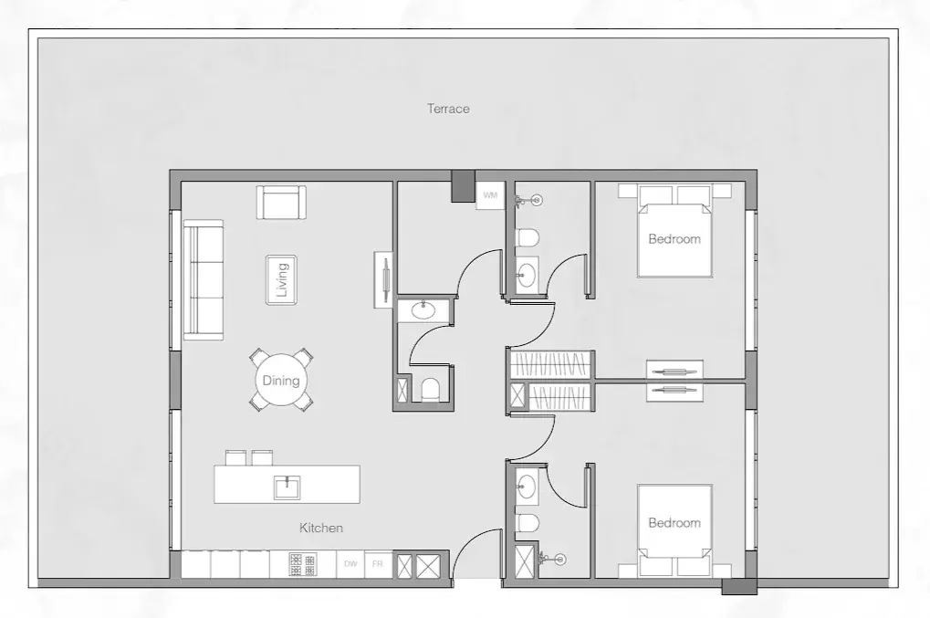 2 Bedrooms apartments - 1WOOD