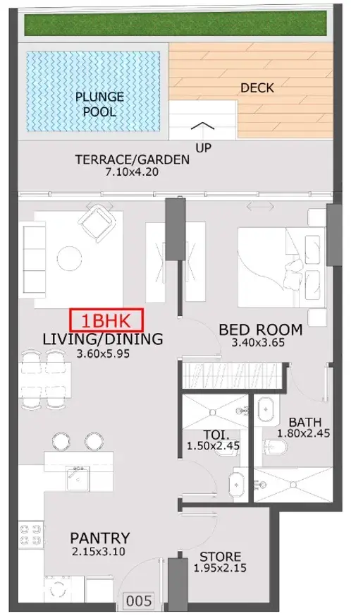 1.5 bedrooms apartments - Azra Residence