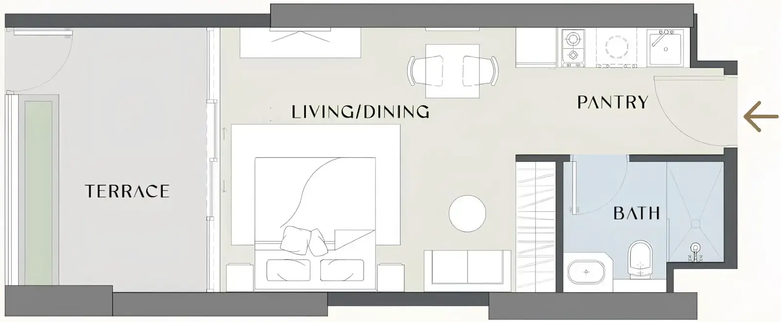 Studio apartments - Chelsea Gardens floor plan