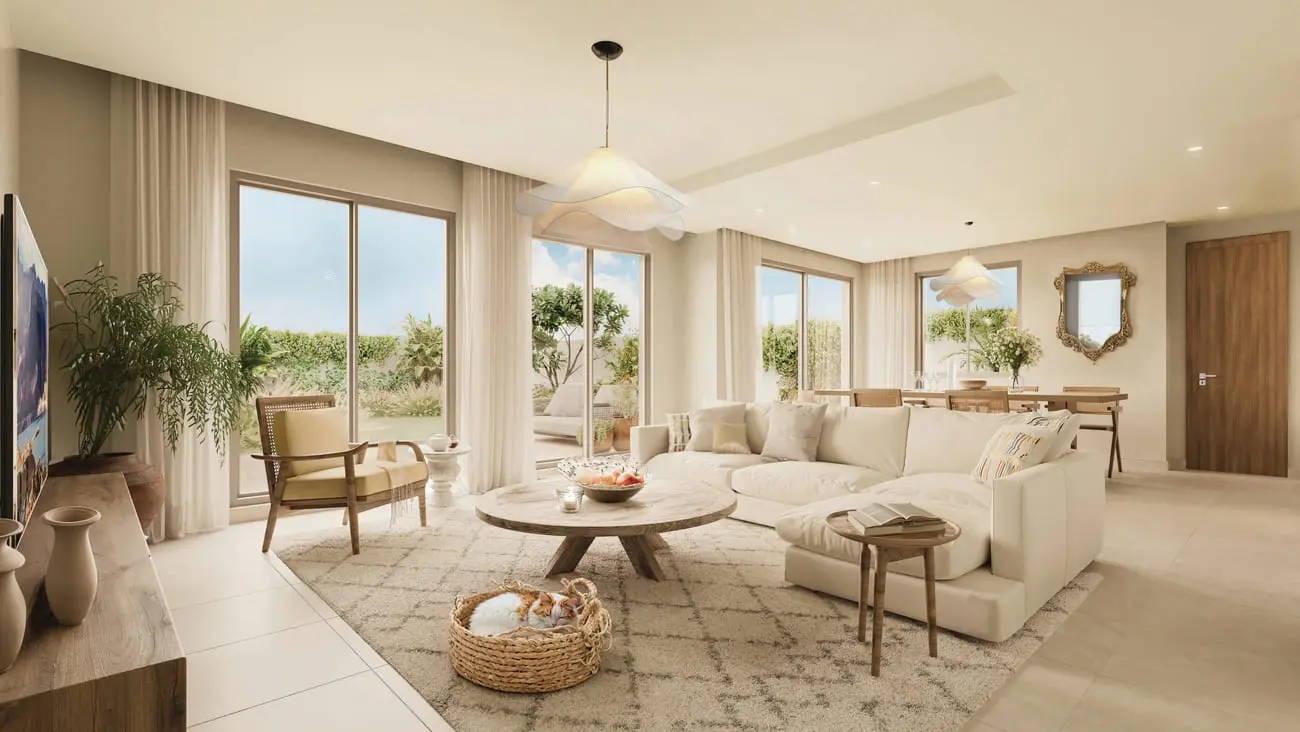 Master bedroom interior at Carmona Bloom Living Zayed City Abu Dhabi